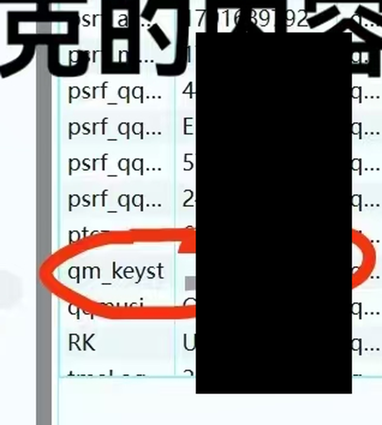 qm_keyst 和 uin 两行 Cookie